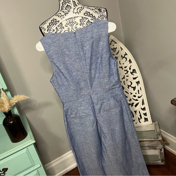 Boden Dorothea Linen Jumpsuit, Blue Chambray, Size 6 US (Size 10 UK) - Picture 10 of 13